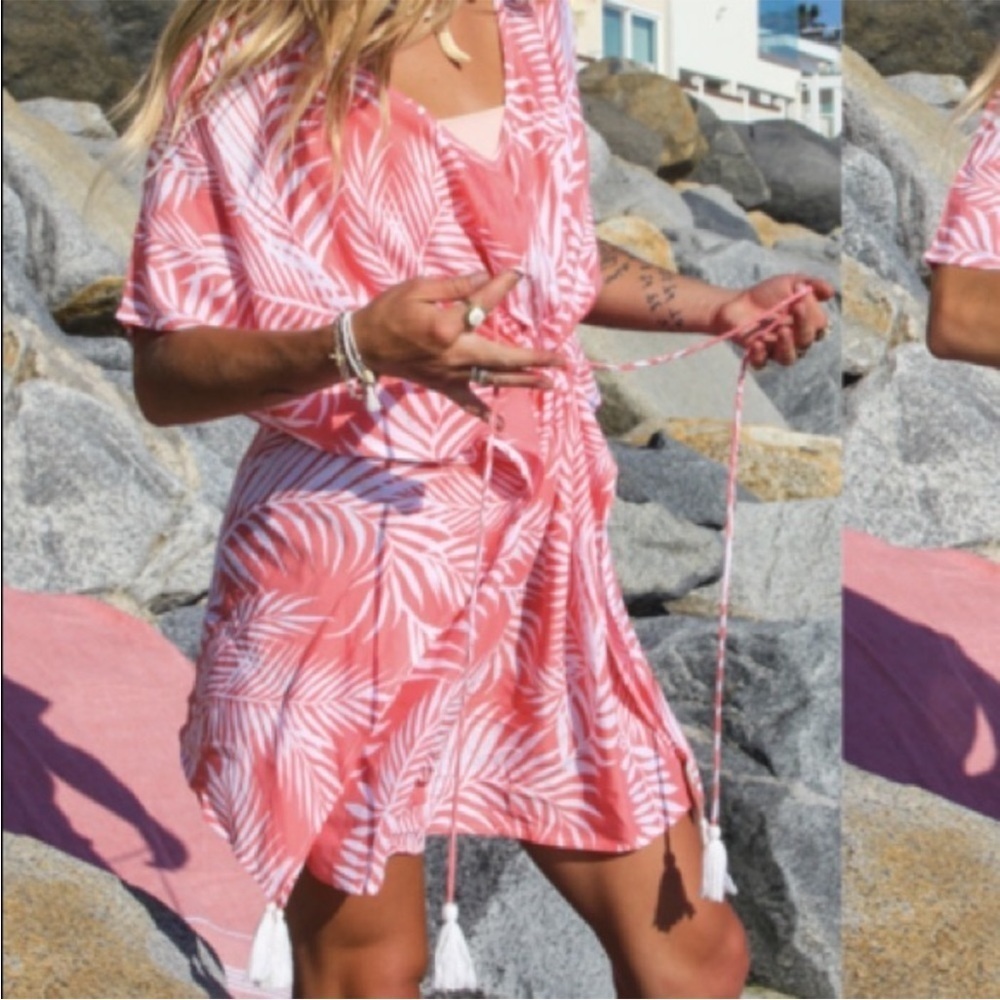 Cleobella Dreamy Sunset Swimsuit Coverup Dress Tropical Print Tassels One Size - Picture 10 of 10